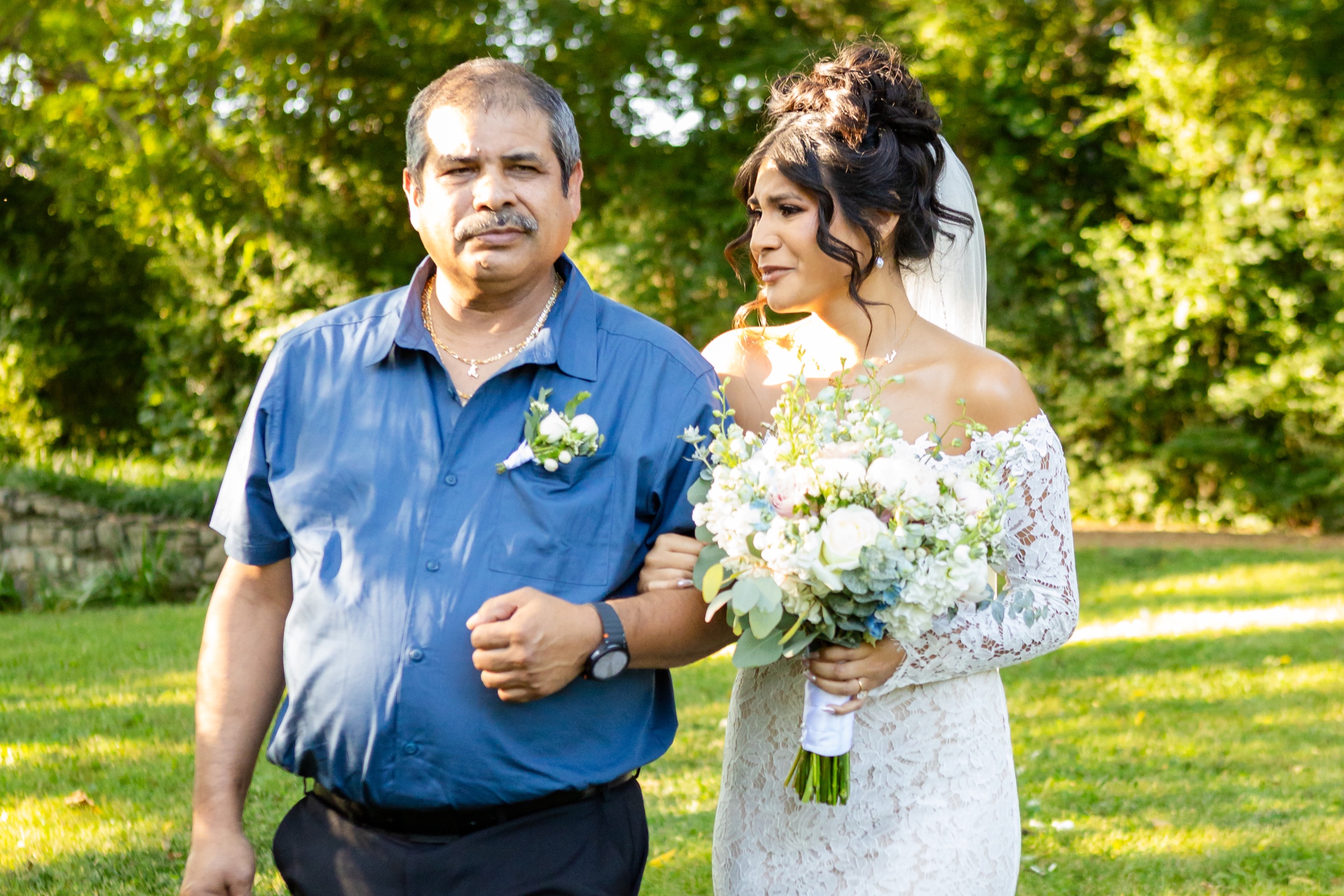 Father walking bride down the aisle